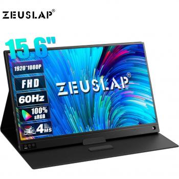 ZEUSLAP P15A 15.6 FHD IPS Portable Monitor, 120Hz/60Hz, USB Type-C, HDMI, Thin LCD Gaming Monitor for Laptop, Phone, Xbox, Switch, PS4