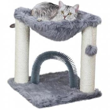 Trixie Poste Rascador Baza Gris con Cepillo para Gatos 50x41x41 cm