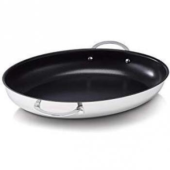 Sartén Antiadherente Ovalada para Pescado 37,5 x 25 cm de Acero Inoxidable Beka