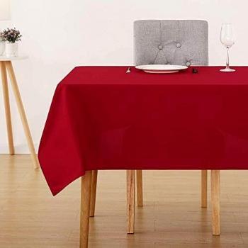 Deconovo Manteles Mesa Rectangular para Cocina 132 x 229 cm Rojo