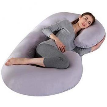 KINGSON Almohada Embarazada Dormir en Forma de C,Multifuncional Embarazo Almohada de Cuerpo Completo Mejorar Sueño con Funda Extraíble y Lavable