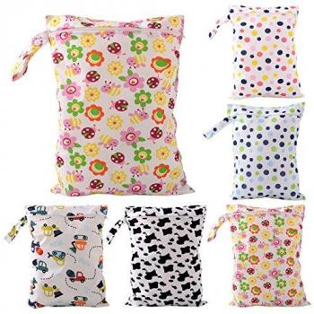 Bolsa para pañales de bebé Drawihi, a prueba de agua, reutilizable, con cremallera, de varios colores