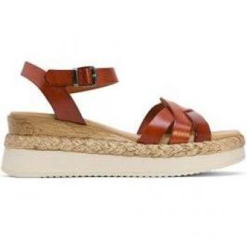 Sandalias Porronet de cuña de piel Frida marrón