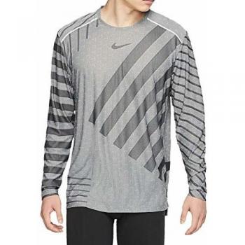Nike M Nk Tech Knit Cool LS NV Camiseta De Manga Larga, Hombre, Grey Fog/Black/Reflective silv, L