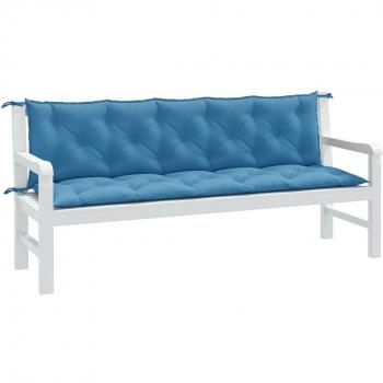 Cojines para banco jardín 2 uds tela azul melange 180x50x7 cm Vidaxl Azul