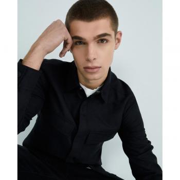 Only & Sons - Camisa efecto piel de hombre, tipo: camisa, características: diseño de efecto piel, corte moderno, manga larga, cierre frontal con botones, confeccionada en material sintético
