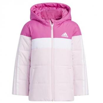 Chaqueta acolchada deportiva unisex para niños Adidas modelo Il6085 en color fucsia, talla 3-4 años