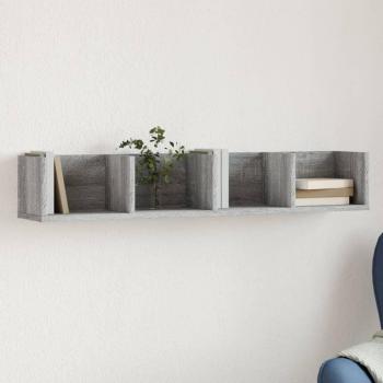 vidaXL Mueble de pared madera de ingeniería 99x18x16,5 cm Blanco, Negro, Roble Sonoma Estantería Librería Mueble Almacenaje para Oficina, Estudio, Dormitorio