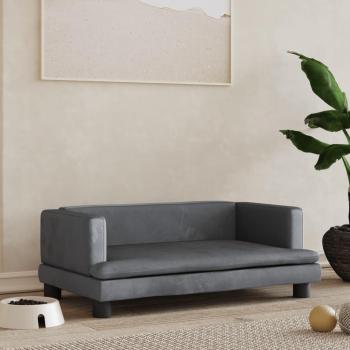 Cama para perros de terciopelo gris oscuro 80x45x30 cm Vidaxl