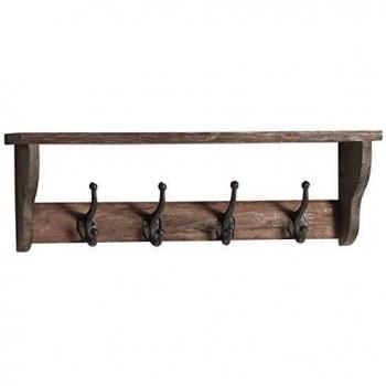 Percha de Madera con 4 Ganchos de Metal Aubry Gaspard