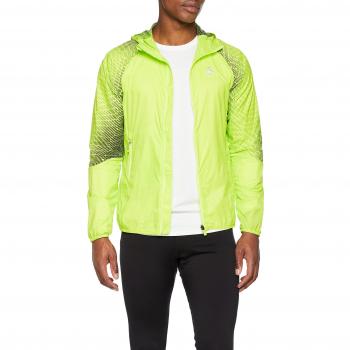 Odlo Wisp Chaqueta, Hombre, Acid Lime/Placed Print ss18, XL