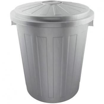 Keeeper Cubo de Basura Polivalente con Tapa Cerrable 50L Plateado