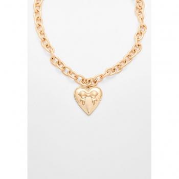 Gold Heart Charm Necklace OS
