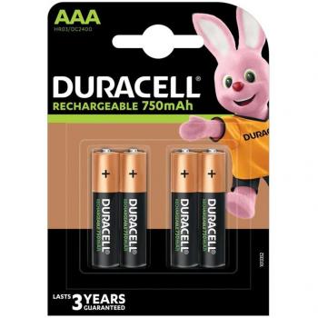 Pila Duracell recargable AAA 750 mAh blister de 4 unidades