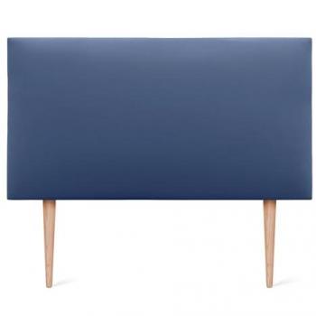 Cabecero Tapizado de Polipiel Azul AQUALINE Liso con Patas 90x105cm para Camas 70/80/90