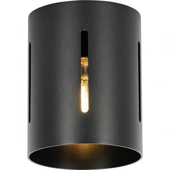 Plafón de diseño negro Yana, aluminio, E27, 1-flammig