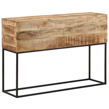 Mesa Consola 110x30x75 cm Madera Maciza de Mango Rugosa y Hierro