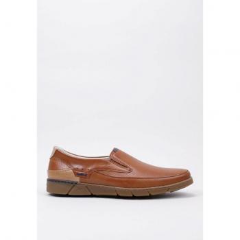 Mocasín Fluchos F1157 Camel Hombre Cuero Cómodo y Estiloso
