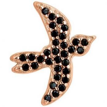 Ear Candy - Piercing Free Bird de plata bañada en oro rosa