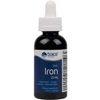 Trace Minerals Ionic Iron, 22mg, 56mL. Use for men, women, kids, and pets