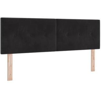 Cabecero LED con tiras de luces negras 72 cm terciopelo