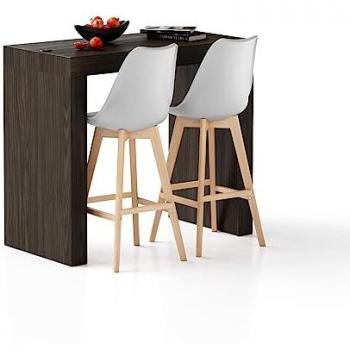 Mesa Alta Evolution 180x60, Blanco Fresco con Cargador Inalámbrico
