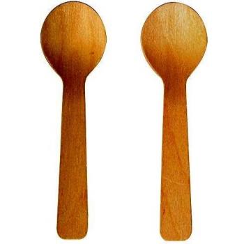 Set de 6 cucharas de madera de 10 cm personalizables, no aptas para lavavajillas, madera maciza