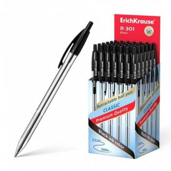 Bolígrafo automático Erich Krause Classic Matic 1.0 mm tinta negra - Pack de 50 unidades