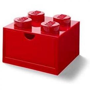 Room Copenhagen LEGO-Cajón de Escritorio con 4 pomos, apilable, Color Rojo, pequeño, sólido, roja,