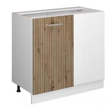 Armario de esquina R-Line Vicco, Roble artesanal 86 cm con superficie de mármol