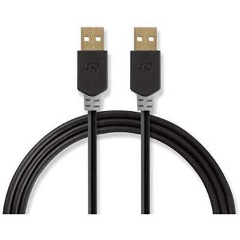 Cable USB 2.0 A Macho - A Macho 2,0 m Antracita 480 Mbps PVC