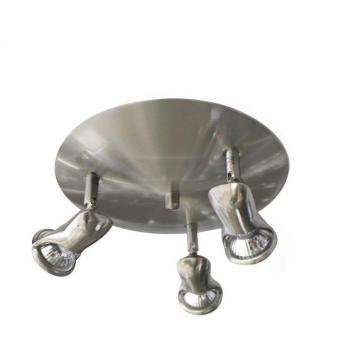 Plafón 3 Focos Nuevo Diseño Niquel Satinado CRISTAL