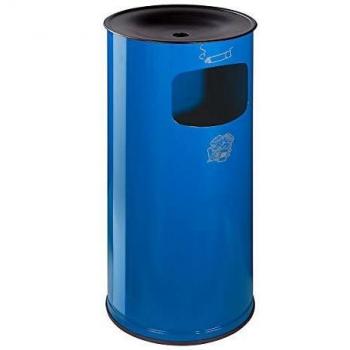 Cenicero combinado de seguridad VAR 44L, acero, H 71 cm, color azul enziano