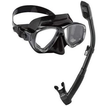 Cressi Marea Dry Gafas y Tubo de Snorkel Unisex Adulto, Negro, Talla Única