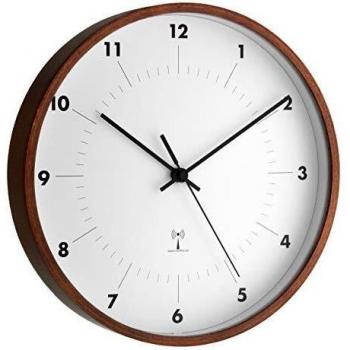 Reloj de Pared Analógico Controlado por Radio con Marco de Madera TFA 98.1097, 25.5 cm x 5 cm