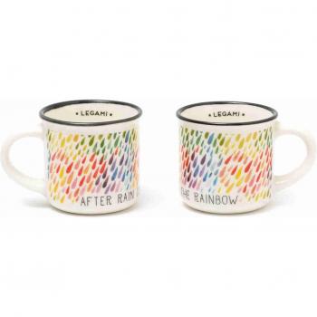 Juego de 2 Tazas de Café Legami After Rain, Porcelana New Bone China, Capacidad 50 ml, Aptas para Lavavajillas