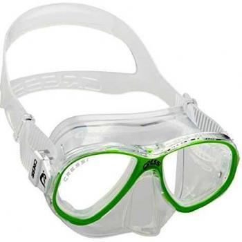 Cressi Perla Jr Mask Máscara de Buceo Premium, Unisex niños, Transparent/Lime, Talla única