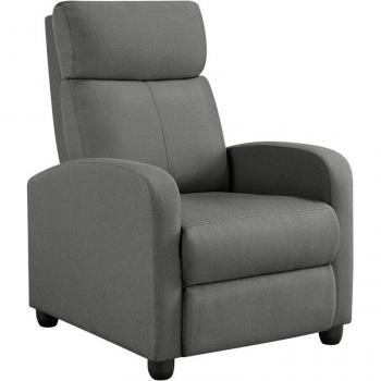 Sillón de Masaje Relax Reclinable con Reposapiés Ajustable para Salón y Dormitorio - Tejido de Poliéster Gris