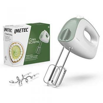 Imetec Batidora Amasadora eléctrica Crea&Crema, Varillas extra largas para mezclas para masas pasteles y crema batida, varillas de acero inoxidable para amasar, 5 velocidades, función turbo, 500 W