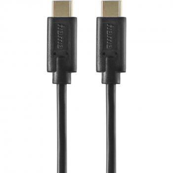 Cable USB-C a USB-C Hama, 1,5 m, Negro, carga y transferencia de datos