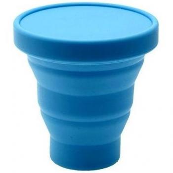 Vaso de té 200 ml plegable azul de silicona de viaje acampada
