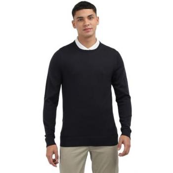 Calvin Klein Men's Navy Blue Merino Wool Sweater, Size S