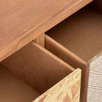 SengentoStyle Wandtafel met 3 lades 100x30x73 massief grenenhout
