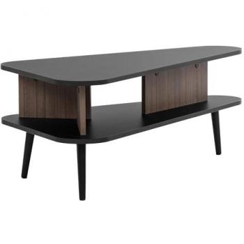 Mesa de centro angular Providence S113, aglomerado laminado, grafito, 100 x 57 x 40 cm