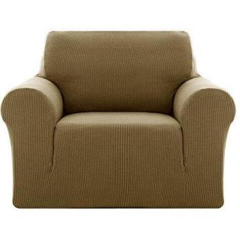 Deconovo Funda para Sofá Cubre de Sillón 1 Plaza Protector Elástica 84 x 90 x 91 cm Lino Amarillo