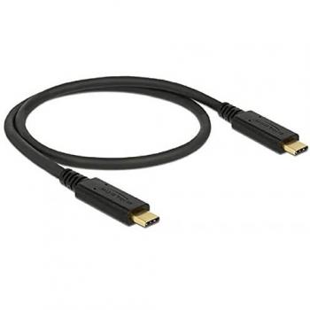 Cable USB 3.1 Gen 2 Tipo C a Tipo C 0,5 m E-Marker 10 Gbps 3A Negro