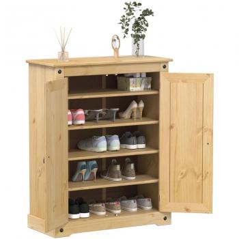 Zapatero Corona 86x38,5x108 cm de madera maciza de pino