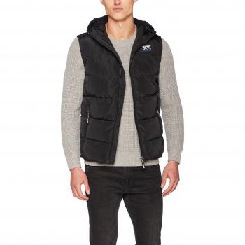 Superdry Sports Puffer Gilet, Chaleco Deportivo para Hombre, Negro
