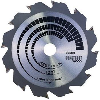 Disco de Sierra Circular Bosch Construct Wood 160 x 2.6 x 20/16D: 12FWF