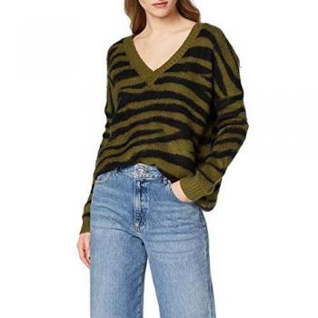 Superdry Edit Zadie Zebra Vee Knit suéter, Verde